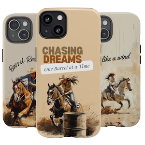 Barrel Racing Hülle - Personalisierbare Telefonhülle - Geschenk für Pferdeliebhaber