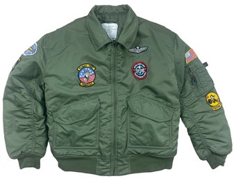 Vintage 80s Isratex Flight Flyers CWU-45/P Khaki Green Bomber 