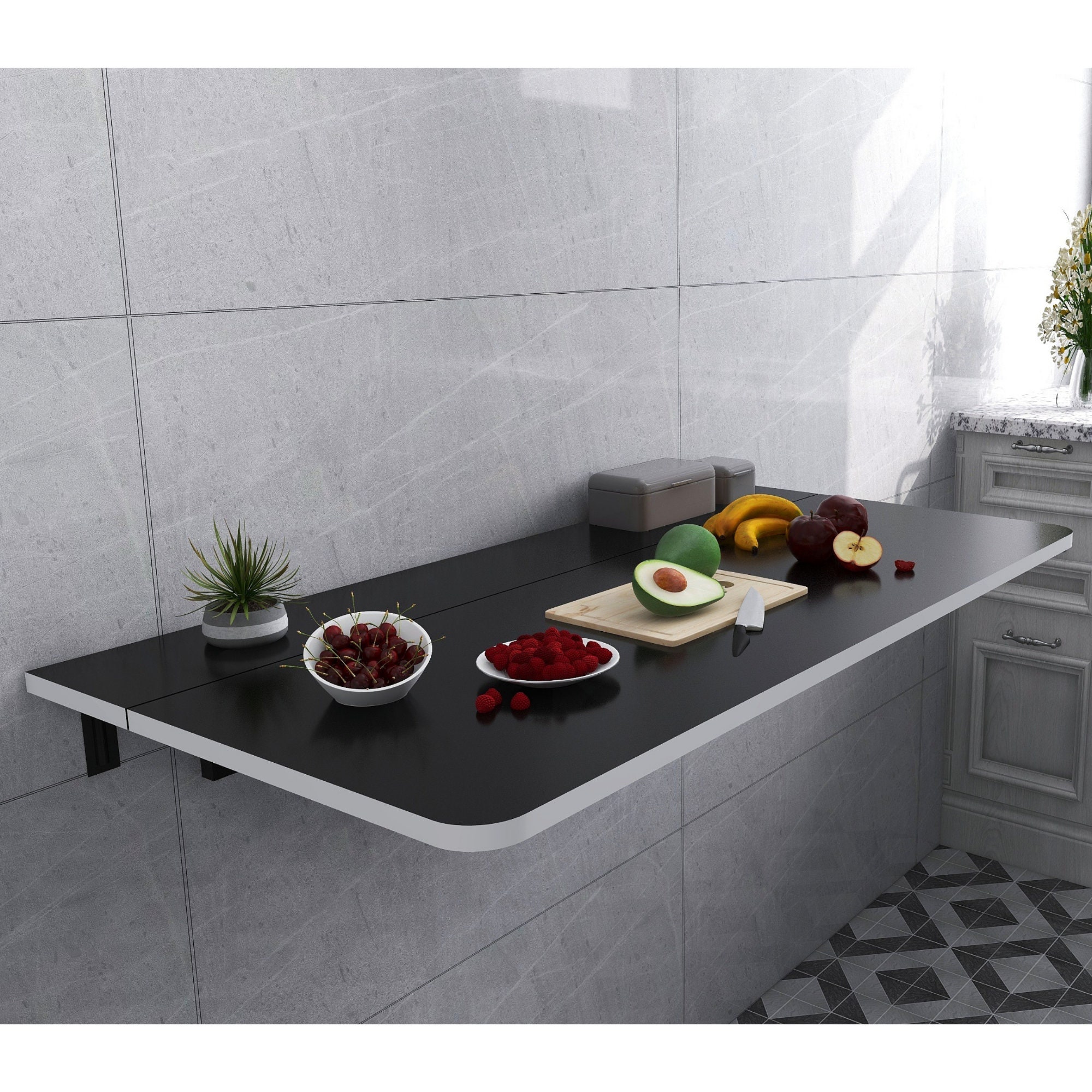 MDF Wall Mount Folding Table Space Saving Table Wall Kitchen - Etsy Canada