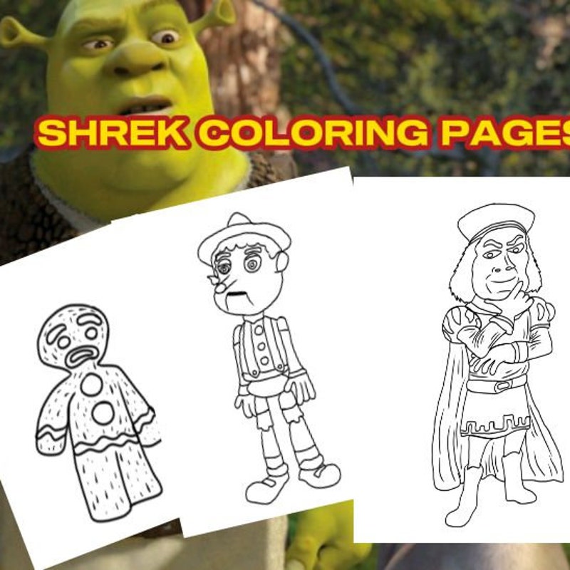 Shrek Fiona Donkey Coloring Pages - Etsy New Zealand