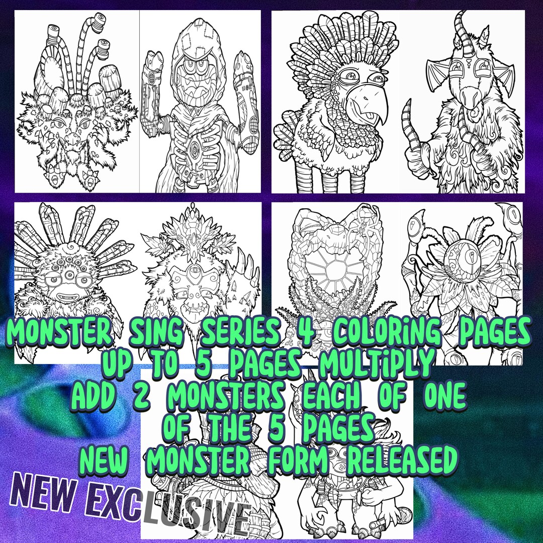 Monster Sing Series 4 Coloring Pages, New Monster Forms (digital ...