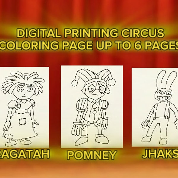 Digital printing circus coloring pages up to 6 pages