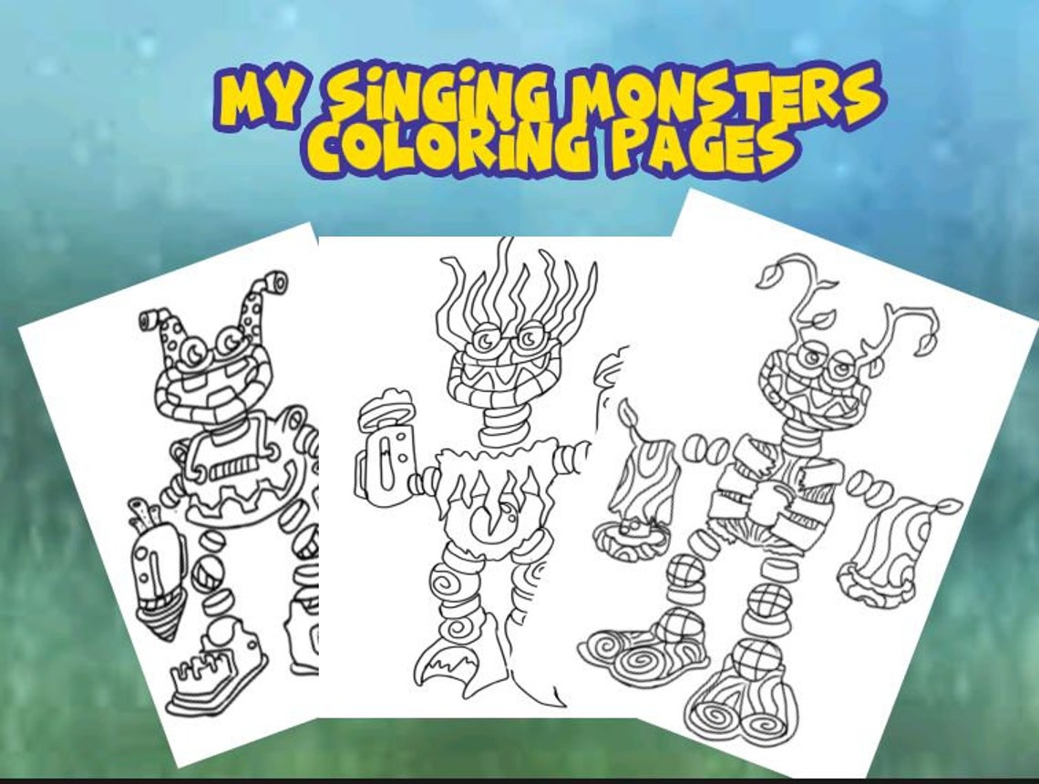 Monsters Sing Epic Wubbaks Coloring Pages Plus Gold - Etsy