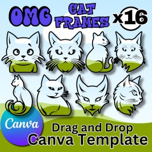 Canva Frames Drag and Drop Create your Own Photos Editable Canva Frame Design Canva Bundle Cat Commercial Use Digital Download