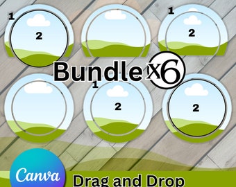 Circle Canva Frame Bundle: Drag & Drop Photo Templates (Digital Download)