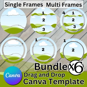 Circle Canva Frames Drag and Drop Create your Own Personalized Photos Editable Canva Frame Design Element Commercial Use Digital Download