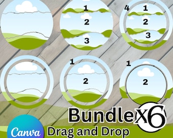 Canva Photo Frame Templates Circle Canva Frames Bundle Editable Drag and Drop Commercial Use