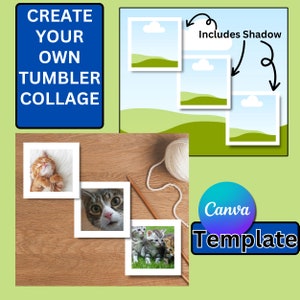 Tumbler Collage Canva Frames Drag and Drop Create your Own Photos Editable Canva Frame Design Template Commercial Use Digital Download