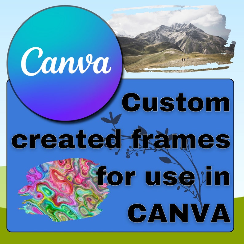 Brush Stroke Canva Frames | Drag and Drop Photo Template (digital ...