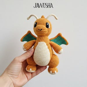 Dragonite Amigurumi Crochet Pattern PDF, Cute Crochet Animal Doll, Anime Plush Toy Tutorial, Pokemon Inspired, Miyazaki Style Handmade Gift