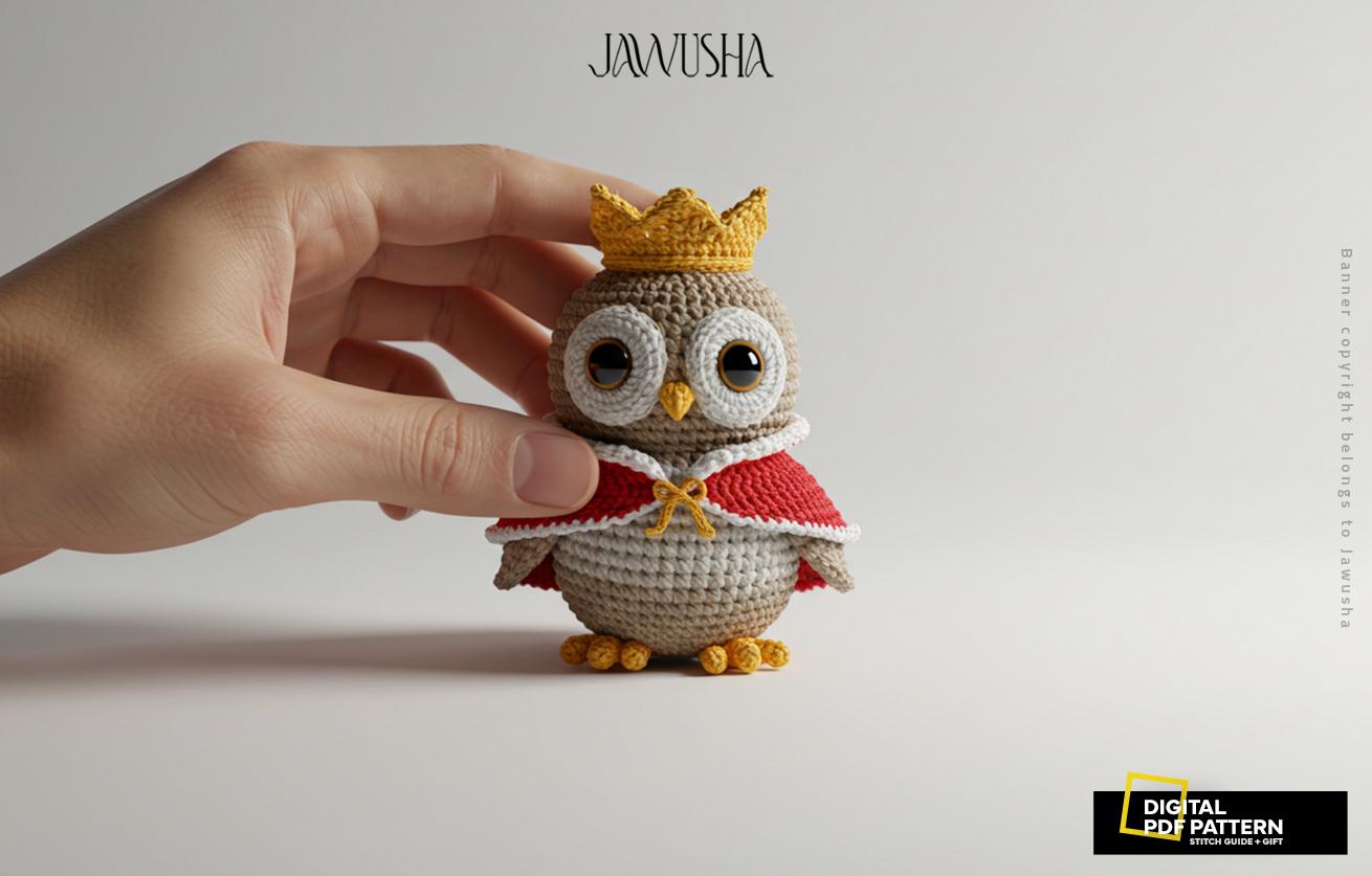 Owl Amigurumi Crochet Pattern PDF, Cute DIY Animal Doll, Prince Plush Toy Tutorial, Pokemon Inspired
