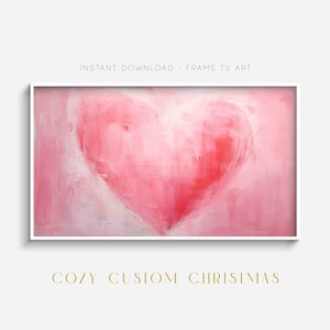 Valentine Day Frame TV Art, Love Heart Frame TV Art, Pink Heart Valentines Day, Abstract Love Heart Painting, Valentines Day Love Art, Love