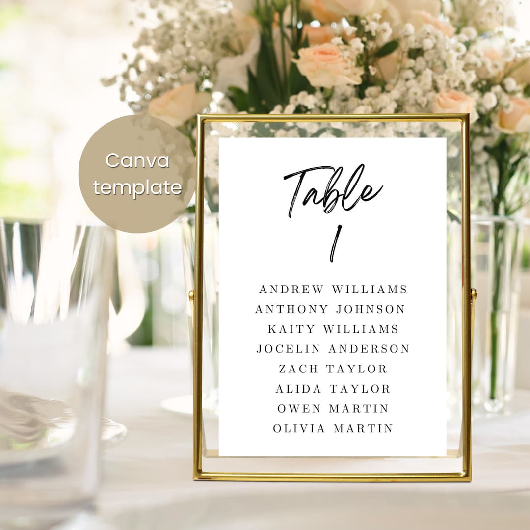 Printable Wedding Seating Cards Template Table Seating Cards - Etsy
