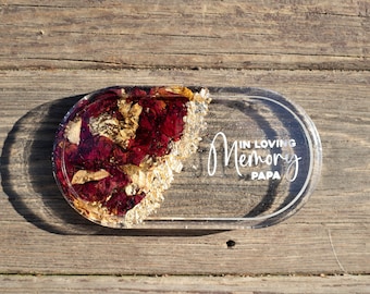 Personalized Memorial Flowers Jewelry Tray| Flower Tray | Memorial Flowers | Resin Tray | Tray