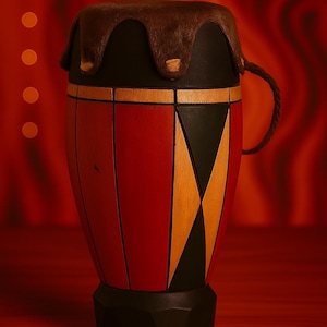 Handcrafted African Mini Drum – Decorative Tribal Percussion Instrument