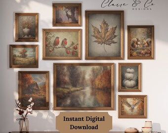 Autumn Season Art Set for Gallery Wall Art for Autumn 10 Piece Vintage Themed Autumn Art Set Instant Download Print at Home Art for Autumn