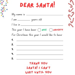 Carta infantil de Querido Papá Noel al Polo Norte