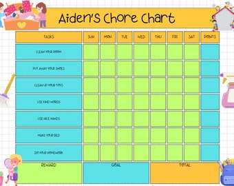 Customizable Kid's Chore Chart