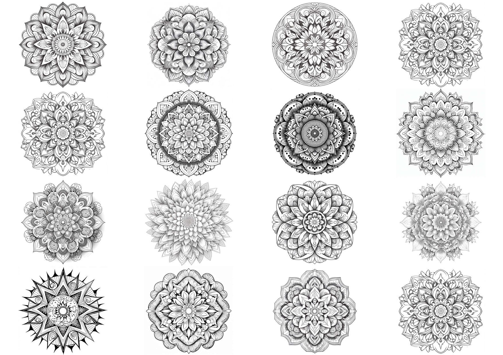 40 Mandalas Coloring Pages for Adults. PDF Format. Instant Download. - Etsy