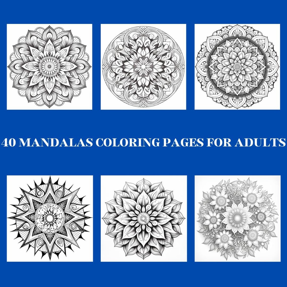 40 Mandalas Coloring Pages for Adults. PDF Format. Instant Download. - Etsy