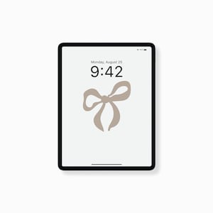 Cute Beige iPad Wallpaper | Aesthetic Bow Design for iPad | Cute Tablet Background Wallpaper | Instant Download | Beige Bow IPad Wallpaper
