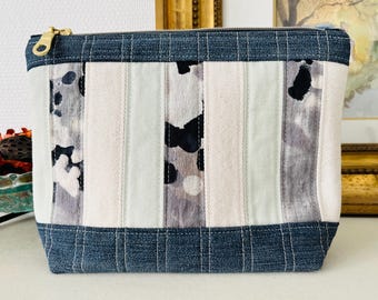 4 color toiletry bag, toiletry bag, storage bag, toiletry pouch, patchwork bag, jeans bag