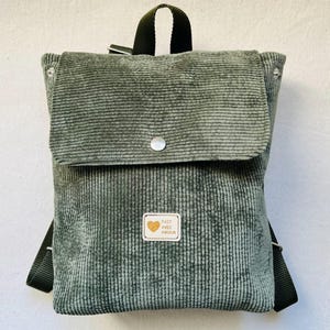 sac à dos enfant, sac à dos velours côtelé, petit sac à dos,  sac maternelle enfant, sac à dos bébé, sac à dos, velours vert bouteille clair