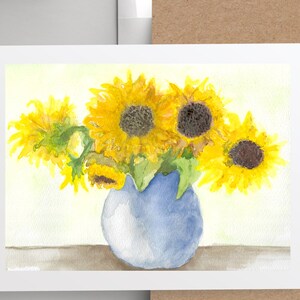 Cartes vierges, paquet de 6 cartes, tournesols, cadeau pour maman, cadeau pour grand-mère, 2 motifs floraux, papeterie
