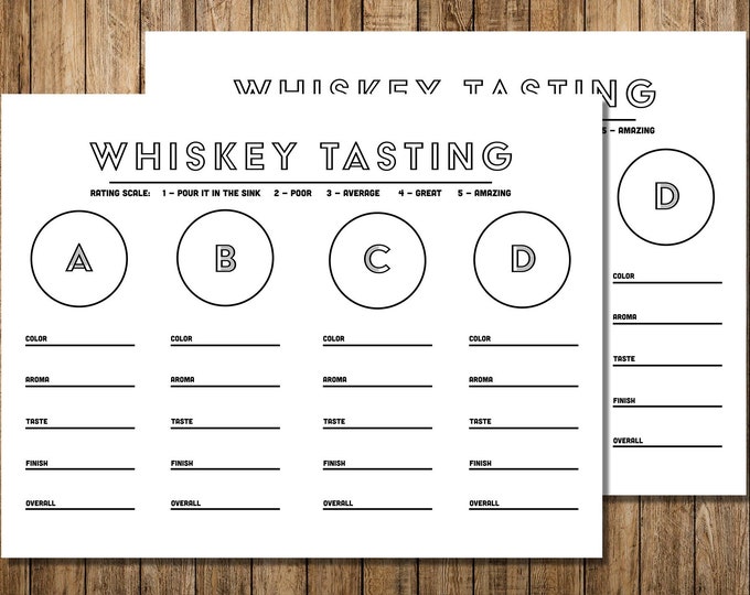 Whiskey Tasting Sheet Printable Whiskey Tasting Mat Whiskey Tasting ...