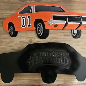 Art mural voiture General Lee, décoration Dukes of Hazzard, découpé au laser
