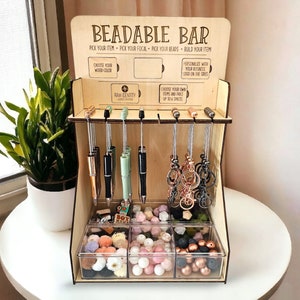 Barre de perles en silicone - Présentoir pour stylos et porte-clés en perles - Créez le vôtre - Présentoir de bricolage - Marchés d'artisanat