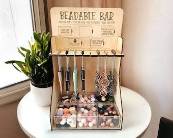 Silicone Beadable Bar- Bead Bar Pen and keychain Display - Build Your Own- DIY-Vendor display stand-craft markets