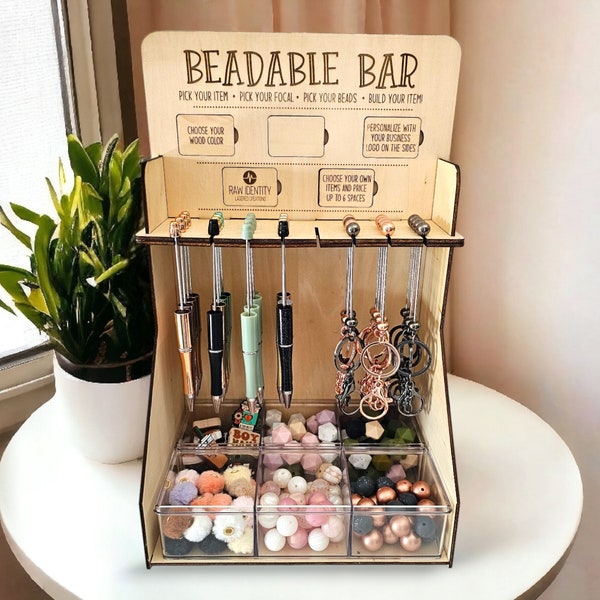 Silicone Beadable Bar- Bead Bar Pen and keychain Display - Build Your Own- DIY-Vendor display stand-craft markets