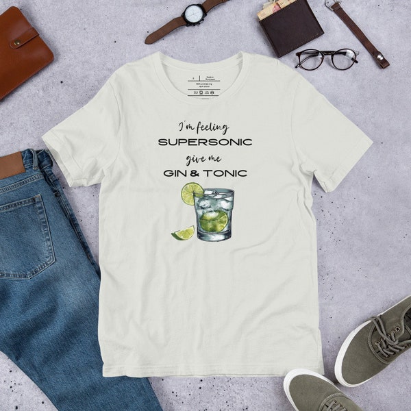 Certainement peut-être T-shirt Oasis, T-shirt « I'm Feeling Supersonic Give me Gin and Tonic », chemise de groupe rétro, cadeau pour mélomane