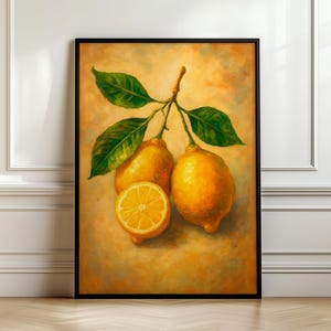 Vintage Lemons Digital Print, Lemon Art, Kitchen Decor, Retro Wall Art, Printable Wall Decor, Vintage Fruit Print, Digital Download