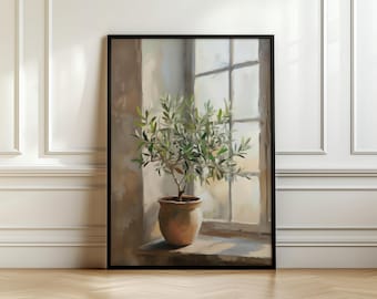 Olive Tree Print Digital Download, Olive Trees Artful Print, Vintage Still Life Botanical Print, Mediterranean Kitchen Wall Decor