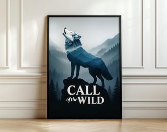 Call of the Wild Print, Jack London Wolf Art, Digital Download, Literary Art, Home Decor, Gift for Book Lovers, Wall Art, Printable