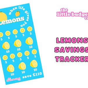 Lemons Savings Challenge | A6 Laminated Card & Matching Envelope | Cash Stuffing | Budgeting | Cash Envelope | Savings Tracker