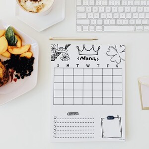 2025 Monthly Calendar with Notes, Month Calendar Template, Monthly Planner, Printable Calendar, Printable Planner Sheet