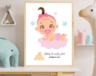 Personalized Baby Gift, First Hair Baby Room Decor, Kids Room Decor, First Moment Gift for Mom
