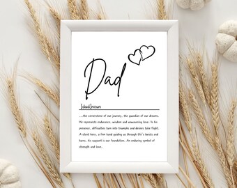 Dad definition print, Father's Day gift, Gift for dad, Birthday gift for dad, Printable Wall Art