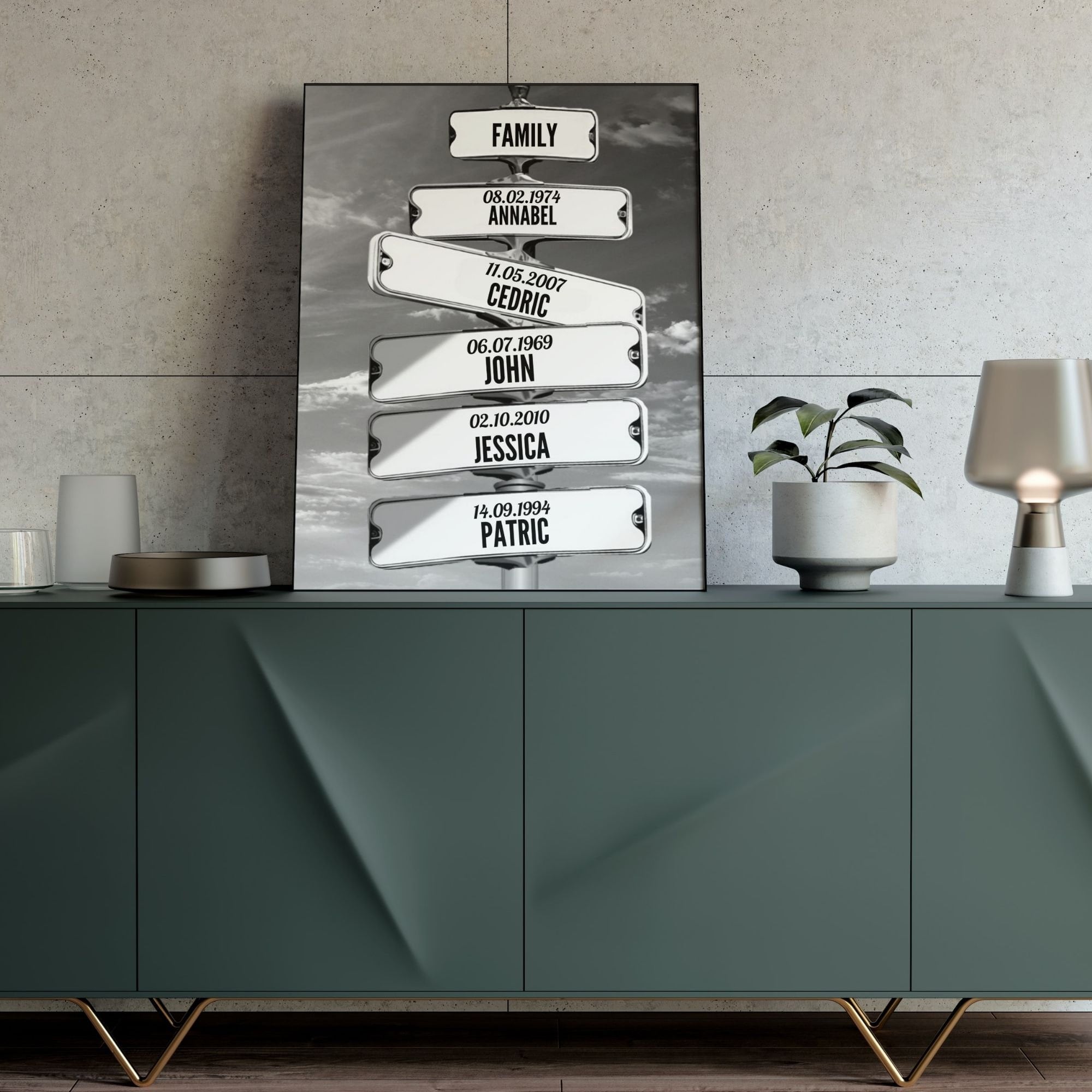 Personalized Name Vintage Street Sign Canvas Wall Art, Street Sign With ...
