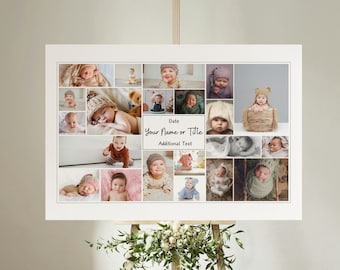 Poster Size Photo Collage Template, Funeral, Graduation, Birthday Souvenir