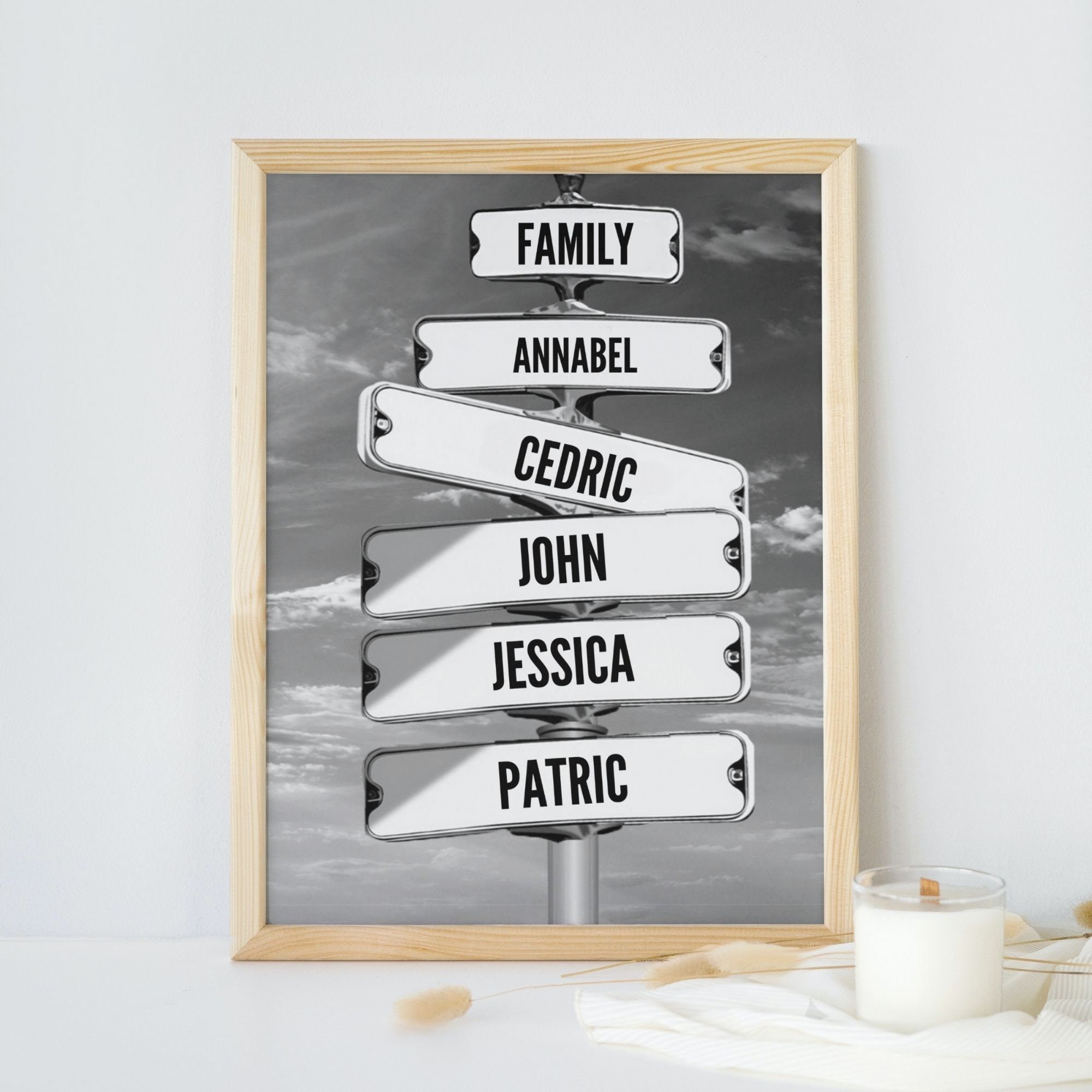 Personalized Name Vintage Street Sign Canvas Wall Art, Street Sign With ...