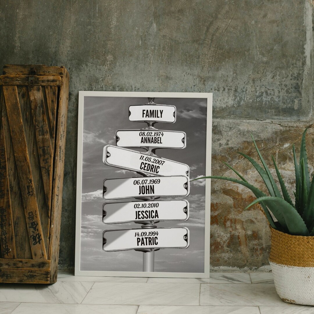 Personalized Name Vintage Street Sign Canvas Wall Art, Street Sign With ...