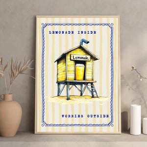 Lemon Art Print, Lemon Feelings Motivational Kitchen Wall Art, Modern Kitchen Wall Decor, Cute Lemon Hut Poster, Bright Fruit Printable