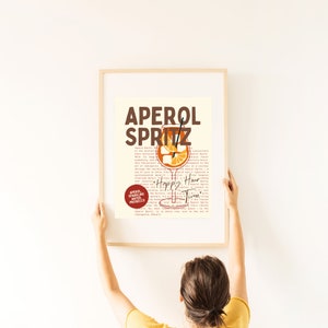 Aperol Spritz Digital Download Print - Italian Cocktail Art for Kitchen & Bar Decor