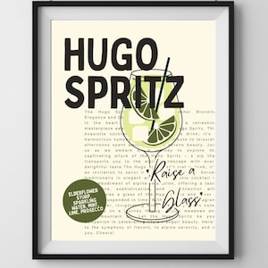 Hugo Spritz Cocktail Print: Bar Cart Decor (Digital Download)