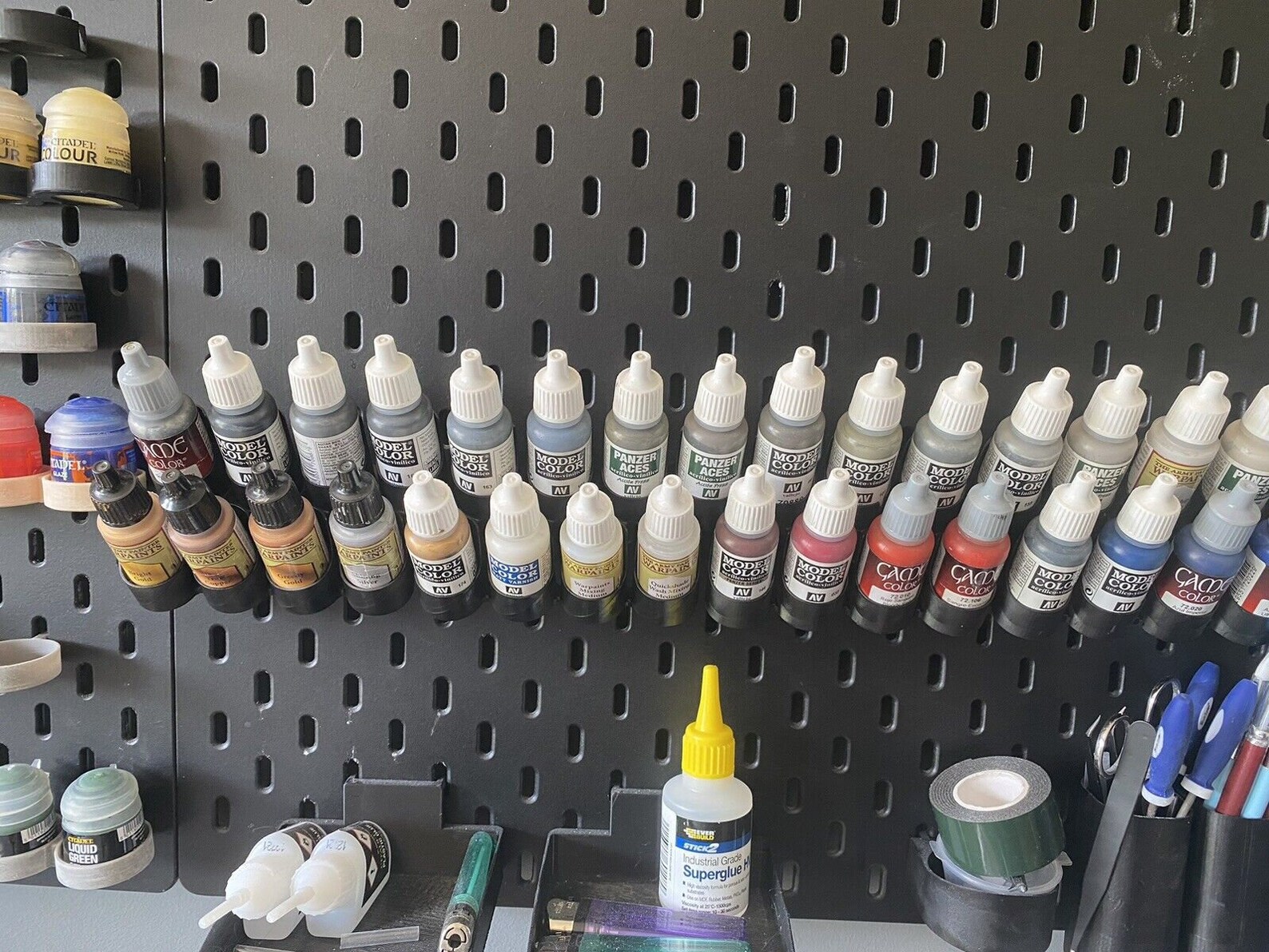 IKEA SKADIS Pegboard Dropper Bottle Holder 26mm Army Paint / Etsy Canada