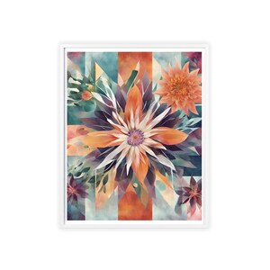 Floral wall art, Abstract wall art, Birthflower Wall art, Wall art for living room and bedroom, wooden framed wall art, Size: 1620 inches image 7